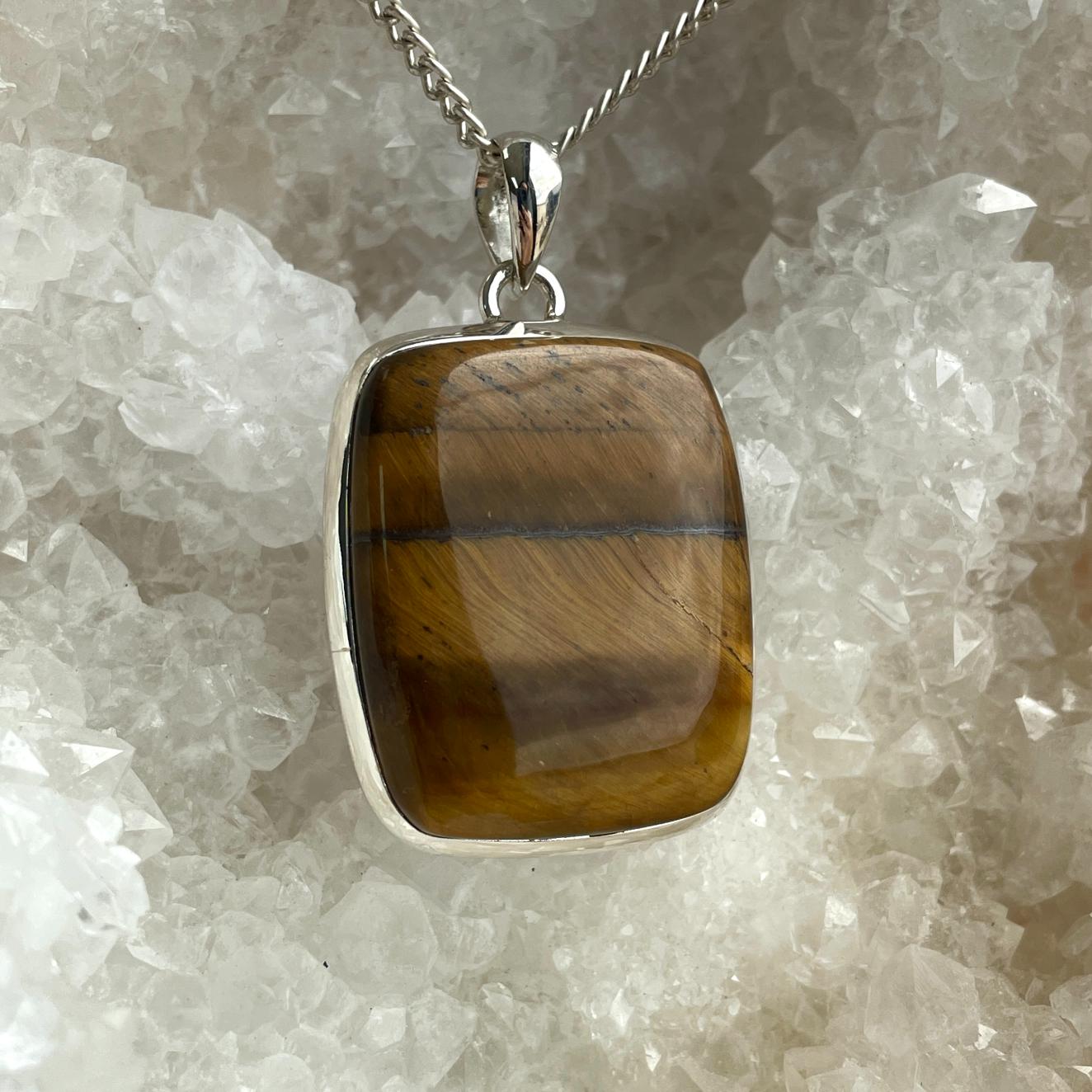 Sterling Silver Pendant - Tigers Eye LRG - SP55 Sterling Silver Pendant - Tigers Eye LRG - SP55